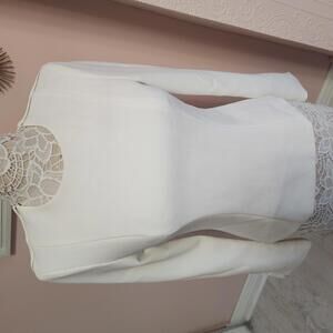 EUC CUE anthropologie unique white zipper blouse do not think was ever worn 10